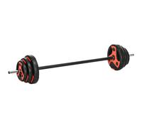 TEMU SPORTNOW Juego de Barra de Pesas 20 kg Set de Pesas Ajustables con 6 Discos 1,25 kg 2,5 kg 5 kg y 1 Barra Juego de Mancuernas para Entrenamiento Culturismo en Gimnasio Casa Ø27x140 cm Negro y