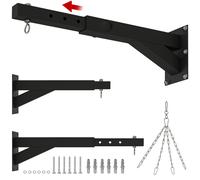 TEMU SPORTNOW Soporte Saco Boxeo de Pared con Distancia Ajustable de 45-65 cm Gancho Giratorio de 360° y Cadenas para Entrenamiento en Gimnasio y Hogar Carga 60 kg Negro