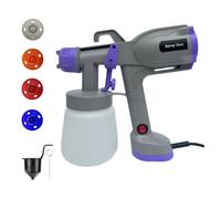 TEMU Spray de Pintura HVLP, Pistola Eléctrica Ultraligera, 800ml (27oz) con Capacidad Desmontable, 5 Boquillas y 3 Patrones, Ideal para Muebles, Armarios, Vallas, Paredes, Puertas y Bricolaje