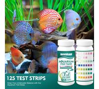 TEMU Stripas de Prueba 7 en 1 para Acuarios, Paquete de 125 Stripas para de y , Kit de Pruebas de para Cloro, Total, Carbonato, Alcalinidad, Nitrato, y pH