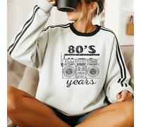TEMU Sudadera casual de moda para mujer, colección otoño e invierno, con retro de los 80, corte holgado, cuello , y