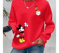 TEMU Sudadera Clásica de Disney con Estampado de y Pluto, Casual de Larga y Cuello , para Uso Diario en y Otoño, Ropa de Mujer