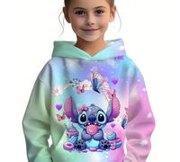 TEMU Sudadera con capucha de 3D para con estampado de mariposas de postre, ideal para otoño/invierno, diseño de Stitch y cupcake, para , regalos de regreso a y diversión diaria, sudadera