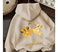TEMU Sudadera con capucha del Rey León - Para mujer, sudadera casual blanca con cordón y estampado de dibujos animados de , y Mufasa, comodidad para todas , sudadera casual | Diseño | Tejido