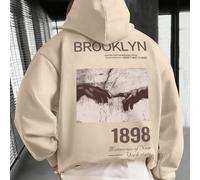 TEMU Sudadera con Capucha para Hombre con Estampado de , Bolsillo , Sudadera con Capucha Gráfica, Cómoda y Holgada con Cordón, Abrigo de Moda para Otoño e Invierno, Ropa de Hombre