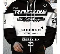 TEMU Sudadera con Capucha y Cremallera para Hombre, Ideal para Actividades al Aire Libre. un Diseño en y Negro, Es Duradera y , para del Deporte. El Diseño Elegante una Cierre de Cremallera.