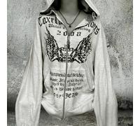 TEMU Sudadera con capucha Y2K casual y para mujer con estampado de , corte holgado para otoño e invierno