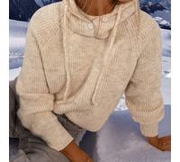 TEMU Sudadera holgada de larga con capucha y cordón de cierre, de forro polar floral beige , para un estilo casual y , ideal para el de otoño e invierno, una pieza versátil de [Selección Nian Nian]