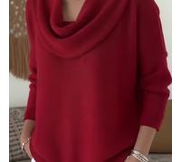 TEMU Suéter 2556# con cuello de que el e de Europa y América para mujer. un diseño y agradable de larga, es holgado y favorecedor