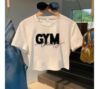 TEMU Suéter Corto Estampado Y2K para Mujer - Ajuste Delgado con Cuello y Manga Corta 100% Poliéster, Geométricas, Lavable a Máquina, Ropa Casual Todo el Año