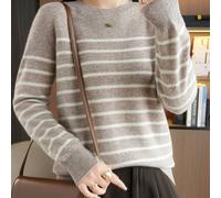 TEMU Suéter de Rayas para Mujer, Largo de /Otoño, 2025 Nueva Tendencia Outfit - Cárdigan Delgado con Cuello Versátil Ajuste Elástico . Seguro en Lavadora e Limpieza