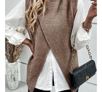 TEMU Suéter Marrón de Cuello sin para Mujer, Estilo y Otoño 2025, un Top Corto Elegante, Fácil y Versátil