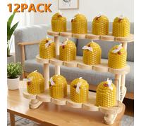 TEMU Suministros para hacer velas, incluyendo un paquete de 12 velas artesanales de cera de abeja, perfectas para decoraciones navideñas y regalos para Navidad, Hanukkah y
