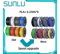 TEMU SUNLU Paquete de Filamento para Impresora 3D, 0.25kg por Carrete, Total 2kg, Carrete Mini, PLA+, Filamento 1.75mm, 8 Paquetes, + + + Azul+ + Naranja+ Puro