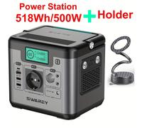 TEMU SWAREY Estación de Energía Portátil PRO, Batería Externa 518Wh de Litio, Estación de Energía Solar con de CA de 500W (Overcurrent 1000W), USB-C PD 65W, Batería Externa