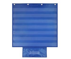 TEMU Tabla de bolsillo estándar, visual de tarjetas de , con 7 soportes de tiras de oraciones transparentes y 1 organizador de tarjetas de 28 x 28 pulgadas (Tabla), Azul