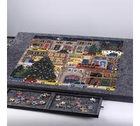 TEMU Tabla de clasificación de rompecabezas con de fieltro, mesa de rompecabezas con soporte y cubierta con 6 cajones para almacenamiento portátil de rompecabezas