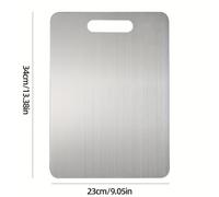 TEMU Tabla de cortar de acero inoxidable con diseño antideslizante de cara, para uso doméstico y comercial, engrosada para cortar huesos, ideal para frutas, verduras y carne. Portátil y duradera, para