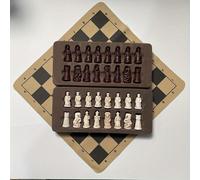 TEMU Tablero de ajedrez de 28 cm/11 pulgadas en un estilo vintage , con un juego de piezas de ajedrez 3D que recuerdan a y de terracota, para Navidad y diversas reuniones festivas y fiestas.