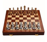 TEMU Tablero de Ajedrez Plegable de Madera 30 * 30 cm / 11.8 * 11.8 Pulgadas, Juego de Ajedrez de Aleación de , Set de Juego de Ajedrez para Fiestas