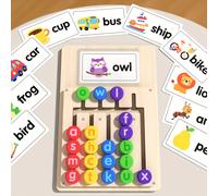 TEMU Tablero de aprendizaje de ortografía de + 12 tarjetas de de cara (24 en total) | Juguetes educativos de fonética para el desarrollo del inglés