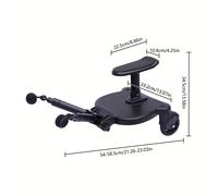 TEMU Tablero de buggie universal con asiento rodillo de tablero para cochecito de carrito auxiliar pedal cochecito conector pedal auxiliar