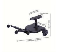 TEMU Tablero de buggy universal con asiento, tablero de rodillo para cochecito, auxiliar de pedal para carrito de .