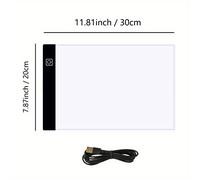 TEMU Tablero de dibujo de luz regulable de A2/A3/A4/A5 con luz LED, para rastreo y protección , delgado, para y amantes de