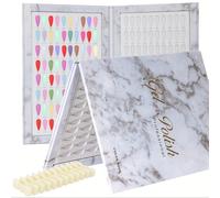 TEMU Tablero de exhibición de tarjetas de 160 colores, libro para estudio de uñas, soporte de tarjeta de para pegamento de uñas, con 240 tarjetas de uñas falsas para individuos y amantes de