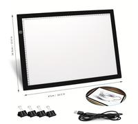 TEMU Tablero de Luz Grande A2/A3/A4 Niveles de y Protección , 5000 Lux USB para Pintura Diamante, Dibujo a Manalta & Animación, 4 Clips Incluidos