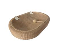 TEMU Tablero de Rascado Extra Grande de 23.62 Pulgadas para Gatos, de Fibra Tejida, Diseño Ovalado Duradero y Sin Desprendimiento, una Cama para Gatos y una Superficie de Rascado Grande