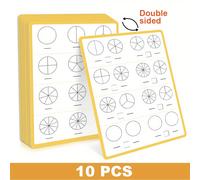 TEMU Tableros de Borrado para Manipulación Fraccionaria - Aprendizaje Matemático 1º y 2° Grados, Paquete con 10 Portátiles Cara