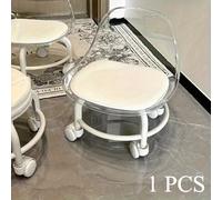 TEMU Taburete de plástico multifuncional transparente de SEG DIRECT con ruedas - Diseño compacto y portátil, y duradero para el hogar y , muebles modernos y minimalistas