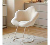 TEMU Taburete moderno minimalista estilo crema opciones de color, silla de maquillaje de lujo para tocador de niñas y sillón de uñas con respaldo de