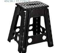 TEMU Taburete plegable de plástico con alfombrilla antideslizante - Duradero, , portátil, capacidad de 250 libras - para la cocina, el baño, el dormitorio, el camping y los viajes.