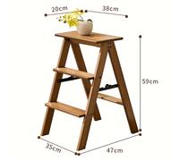 TEMU Taburete plegable multifuncional con escalera de bambú portátil | Regalo para de la todo el año, adecuado para cocina, , dormitorio y al , de bambú natural, color marrón