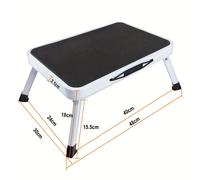 TEMU Taburete Plegable Portátil con Alfombrilla Antideslizante, Escalera de Acero Resistente para Cocina, Baño, Camping, Oficina - Compacto y Fácil de Transportar, , Taburete Plegable