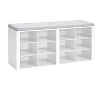 TEMU Taburete zapatero con asiento, zapatero con , zapatero con 12 compartimentos, de entrada con estante ajustable, adecuado para salón, dormitorio, pasillo, y