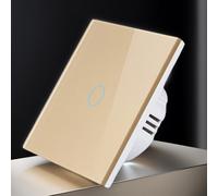 TEMU táctil de 1 control - Panel de vidrio dorado y , diseño moderno y elegante con sensibilidad al y estructura delgada y , fácil instalación. Adecuado para y comerciales