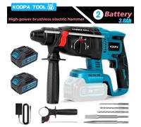 TEMU Taladro Rotativo Inalámbrico KOOPA TOOL con Motor sin Escobillas SDS-Plus, Embranado de Seguridad, 1/2 Batería 3.0Ah y 5 Brocas Incluidas. Ide