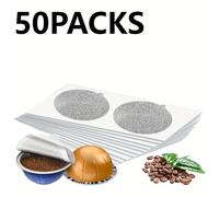 TEMU Tapas de Aluminio para Cápsulas Nespresso : 50/100/150pcs Cubierta de de Aluminio para Cápsulas Reutilizables Nespresso - Tamaño de 64mm para Cápsulas Recargables Nespresso