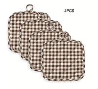 TEMU Tapete Cuadrado Aislante a Cuadros, Tela Gruesa, Aislante Anti-Escaldaduras, Cocina; Restaurante; ; Mantel; Posavasos 2 piezas 4 piezas