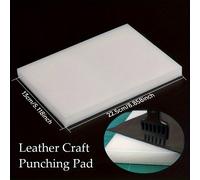 TEMU Tapete de goma para marcar cuero, perforación de agujeros redondos, tabla de corte de diamante y herramienta manual para tallar cuero