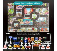 TEMU Tapete de Juego Puzzle Mapa de Carreteras con de Tráfico y Estacionamiento, 28 Piezas de de Tráfico, Regalo de Navidad o