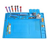 TEMU Tapete de silicona para soldar, un tapete grande para trabajos de reparación electrónica con magnéticas, adecuado para reparar teléfonos y computadoras portátiles, que mide 17.8*11.8 pulgadas
