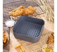 TEMU Tapetes y bandejas de silicona para freidora de aire, almohadillas de silicona de calidad , herramientas de horneado para freír en aire.