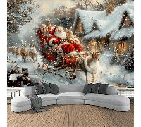 TEMU Tapiz de Pared de Santa en - Paisaje de , Decoración Navideña de Poliéster para