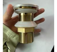 TEMU Tapón de Desagüe Pop-Up de Acero Inoxidable con Acabado Pintado, para Baños y Cocinas, Operación Manual, Mate, Tirador Dorado, Plateado Electrodepositado, Disponible en