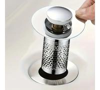 TEMU Tapón de fregadero de baño de acero inoxidable 304 que previene olores, el , bloquea el pelo, un drenaje rápido, es fácil de instalar, un diseño moderno y como accesorio para el hogar y la cocina