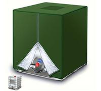 TEMU Tapón para Contenedor IBC de 275 Galones - Cubierta Verde de Poliéster Duradera con Solapa Integrada y Bordes para de Jardín, de Lluvia y Almacenamiento Exterior, Protección de